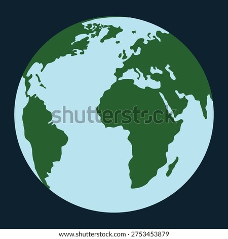 Icon of the world Earth, easily editable icon vector isolated in a blue background, 