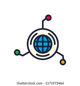 icon world globe connection business