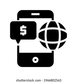 Icon World Wide Money Transaction With Style Glyph