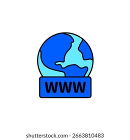 Icono de un Web mundial, aislado contra un fondo limpio.