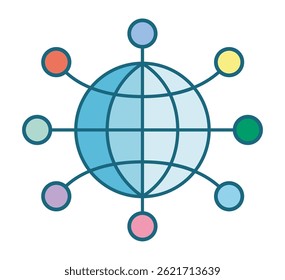 The icon of the World Wide Web. The symbol of the global Internet. The world network. Internet and cloud technologies. Innovations. Vector illustration EPS 10