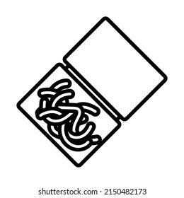Icono Del Contenedor De Gusano. Diseño de contorno negrita con ancho de trazo editable. Ilustración vectorial.