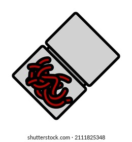 Icon Of Worm Container. Editable Bold Outline With Color Fill Design. Vector Illustration.