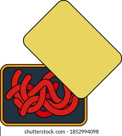 Icon Of Worm Container. Editable Outline With Color Fill Design. Vector Illustration.