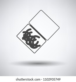 Icon of worm container on gray background, round shadow. Vector illustration.