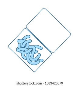 Icon Of Worm Container. Thin Line With Blue Fill Design. Vector Illustration.