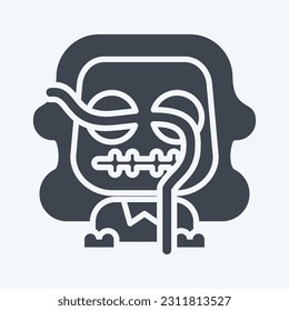 Icon Worm. related to Halloween symbol. glyph style. simple design editable. simple illustration