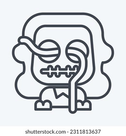 Icon Worm. related to Halloween symbol. line style. simple design editable. simple illustration