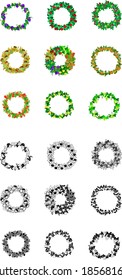 Icon of the wreathes made with the fruits such as an apple or the grapes.