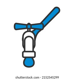 Icon Of Wrench And Faucet. Editable Bold Outline With Color Fill Design. Vector Illustration.