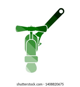 Icon Of Wrench And Faucet. Flat Color Ladder Design. Vector Illustration.