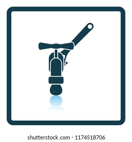 Icon of wrench and faucet. Shadow reflection design. Vector illustration.