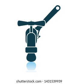Icon Of Wrench And Faucet. Shadow Reflection Design. Vector Illustration.