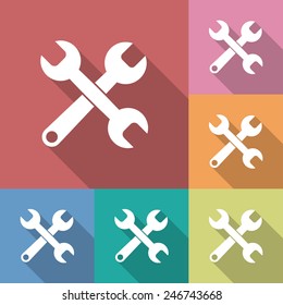 Icon of Wrench . Flat style. 