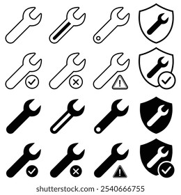 Icon Wrench Garage Spanner Repairshop Symbols