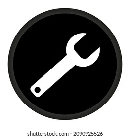 icono con llave, concepto de ilustración de vector en blanco y negro con botón de internet. 