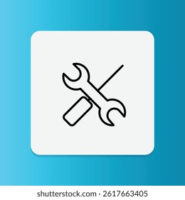 Icon of wrench and screwdriver crossed, representing maintenance and repair tools in industry.