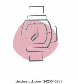 Icon Wristwatch. related to Jewelry symbol. Color Spot Style. simple design editable. simple illustration