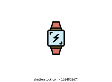 Icon Wristwatch Vector Illustrator Simple Design