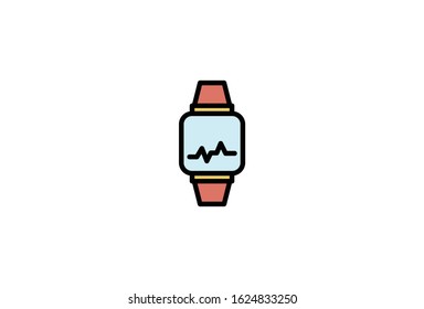 Icon Wristwatch Vector Illustrator Simple Design