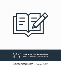 Icon write book graphic design single icon vector illustration