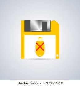 Icon write error on a flash drive isolated on a white background, vector illustration.