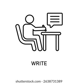 Icon a write, isolated against a clean background.