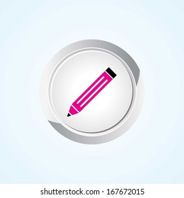 Icon of Write (Pencil) on Button. Eps-10.