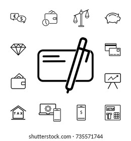 icon write for website, vector on the white background. Set of finance icons