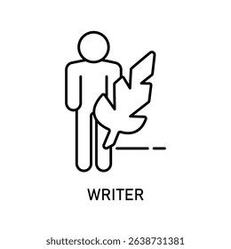 Icon a writer, isolated against a clean background.