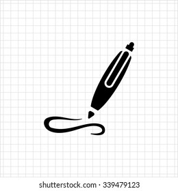 Icon of writing ball pen 