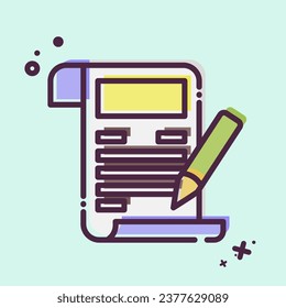 Icon Writing. related to Communication symbol. MBE style. simple design editable. simple illustration