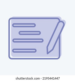 Icon Writing. suitable for education symbol. two tone style. simple design editable. design template vector. simple illustration