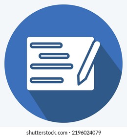Icon Writing. suitable for education symbol. long shadow style. simple design editable. design template vector. simple illustration
