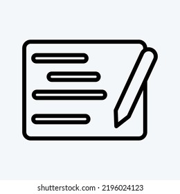 Icon Writing. suitable for education symbol. line style. simple design editable. design template vector. simple illustration