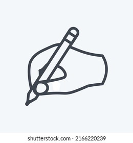 Icon Writing. suitable for Hand Actions symbol. line style. simple design editable. design template vector. simple symbol illustration