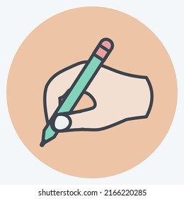 Icon Writing. suitable for Hand Actions symbol. color mate style. simple design editable. design template vector. simple symbol illustration