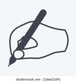 Icon Writing. suitable for Hand Actions symbol. glyph style. simple design editable. design template vector. simple symbol illustration