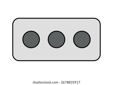Icono de escribir tres puntos sobre fondo blanco