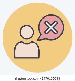 Icon Wrong. related to Delete symbol. color mate style. simple design illustration