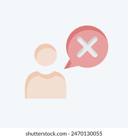 Icon Wrong. related to Delete symbol. flat style. simple design illustration