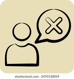 Icon Wrong. related to Delete symbol. hand drawn style. simple design illustration