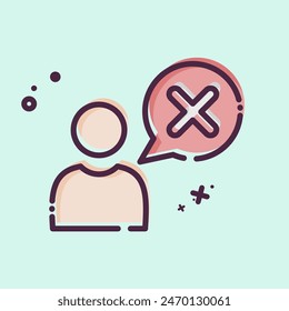 Icon Wrong. related to Delete symbol. MBE style. simple design illustration