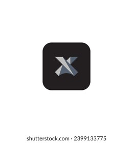 icono x moderno, simple, abstracto