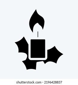 Icon Xmas Candle. suitable for House symbol. glyph style. simple design editable. design template vector. simple illustration