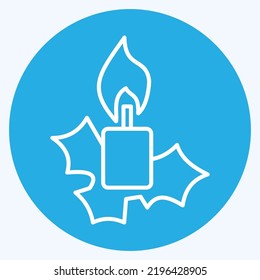Icon Xmas Candle. suitable for House symbol. blue eyes style. simple design editable. design template vector. simple illustration