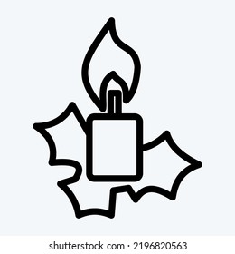 Icon Xmas Candle. suitable for House symbol. line style. simple design editable. design template vector. simple illustration