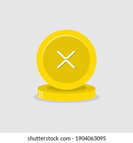 Icon XRP Flat Vector Illustration. flat logo isolated