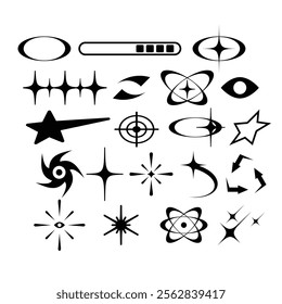 icon y2k shape abstract set  