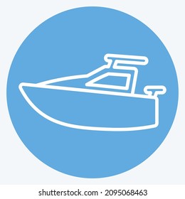Icon Yacht - Blue Eyes Style - Simple illustration,Editable stroke,Design template vector, Good for prints, posters, advertisements, announcements, info graphics, etc.